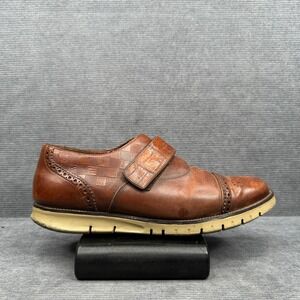 Franco Cuadra Mens Brown Leather Brogue Strap Oxfords A40579 Size 9 Y2k